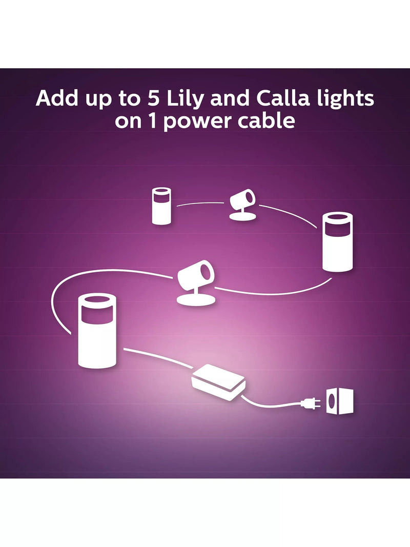 Philips Hue Lily smart outdoor spotlight extension Black (British brand)