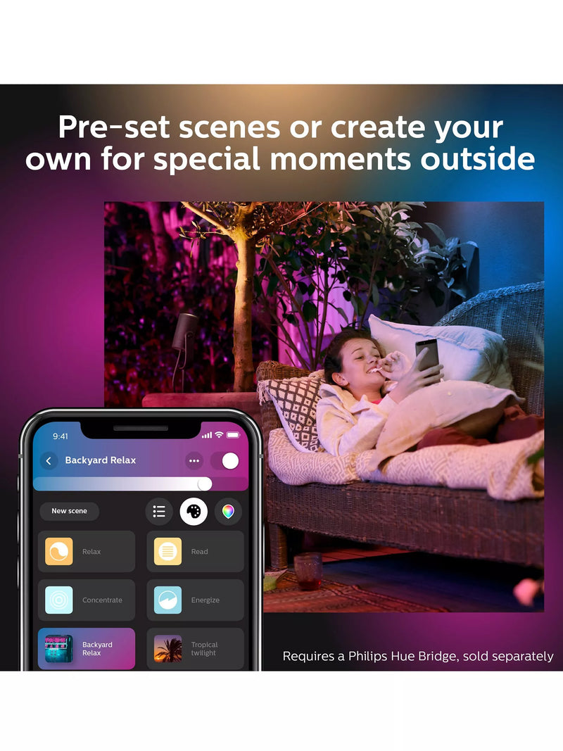Philips Hue Lily smart outdoor spotlight extension Black (British brand)