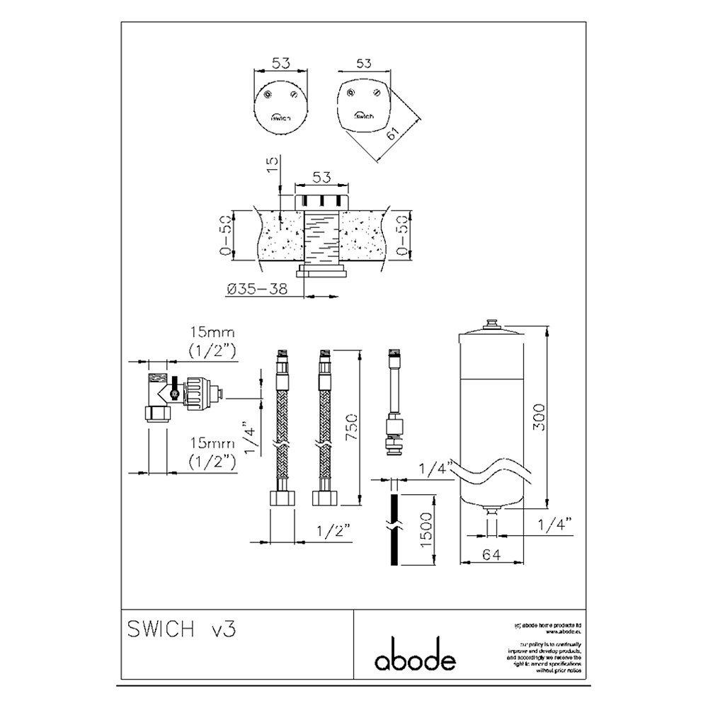 Abode Swich GAC soft water filter tap converter (British brand)