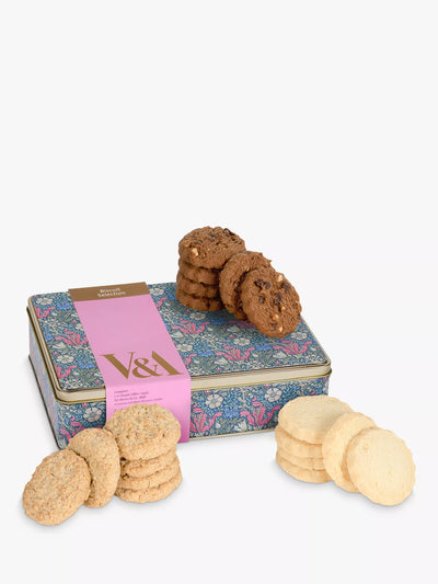 John Lewis Assorted Biscuit Selection in Decorative Tin with Shortbread, Chocolate Hazelnut, and Oatie, 360g- Buy online at McGrocer