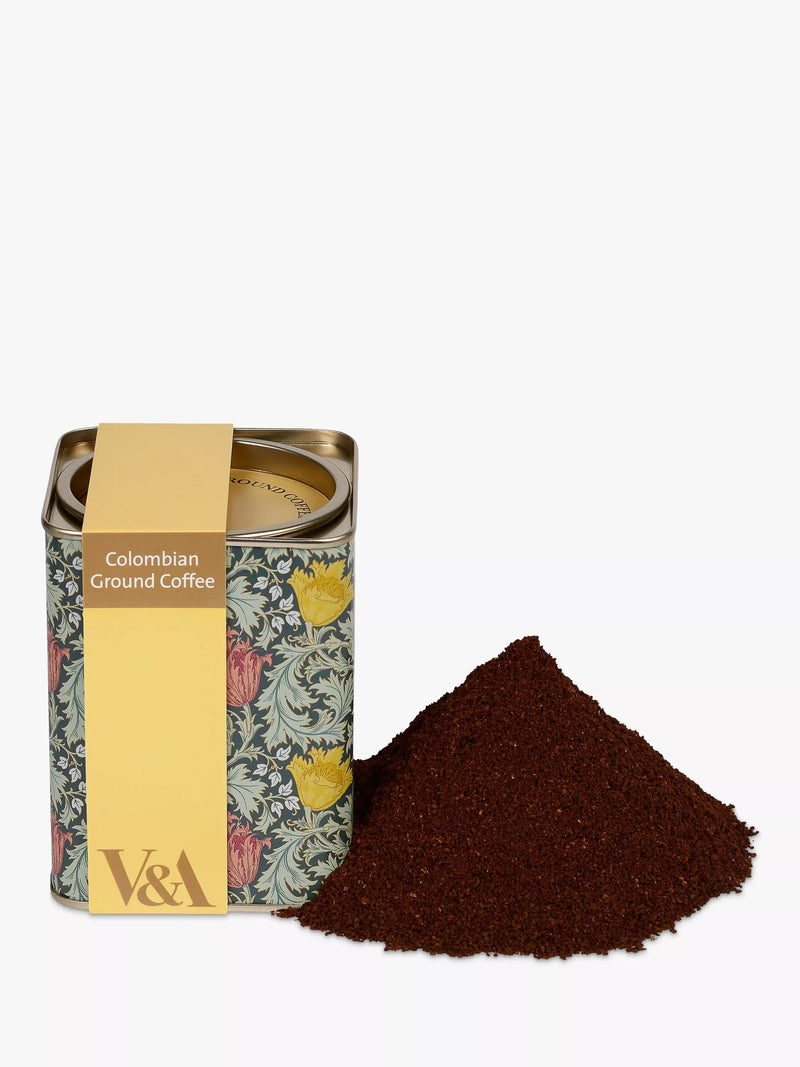 V&A Colombian Dark Roast Arabica Ground Coffee 125g (British brand)