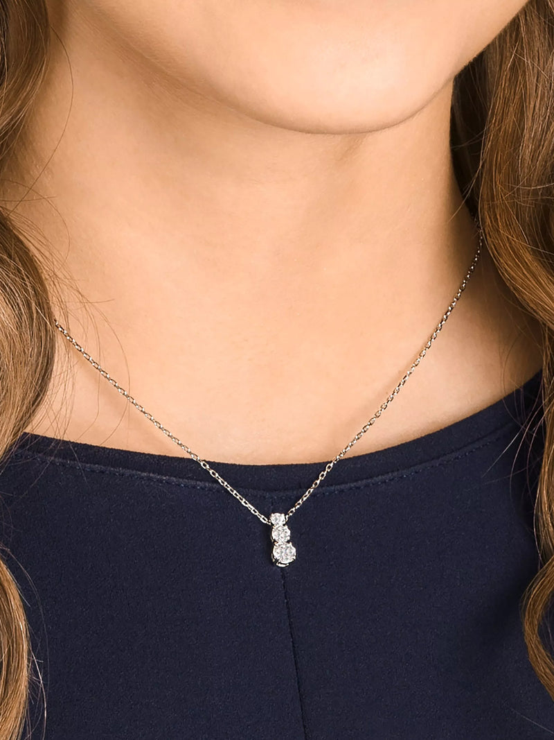 Swarovski Attract triple crystal pendant necklace in silver, UK version