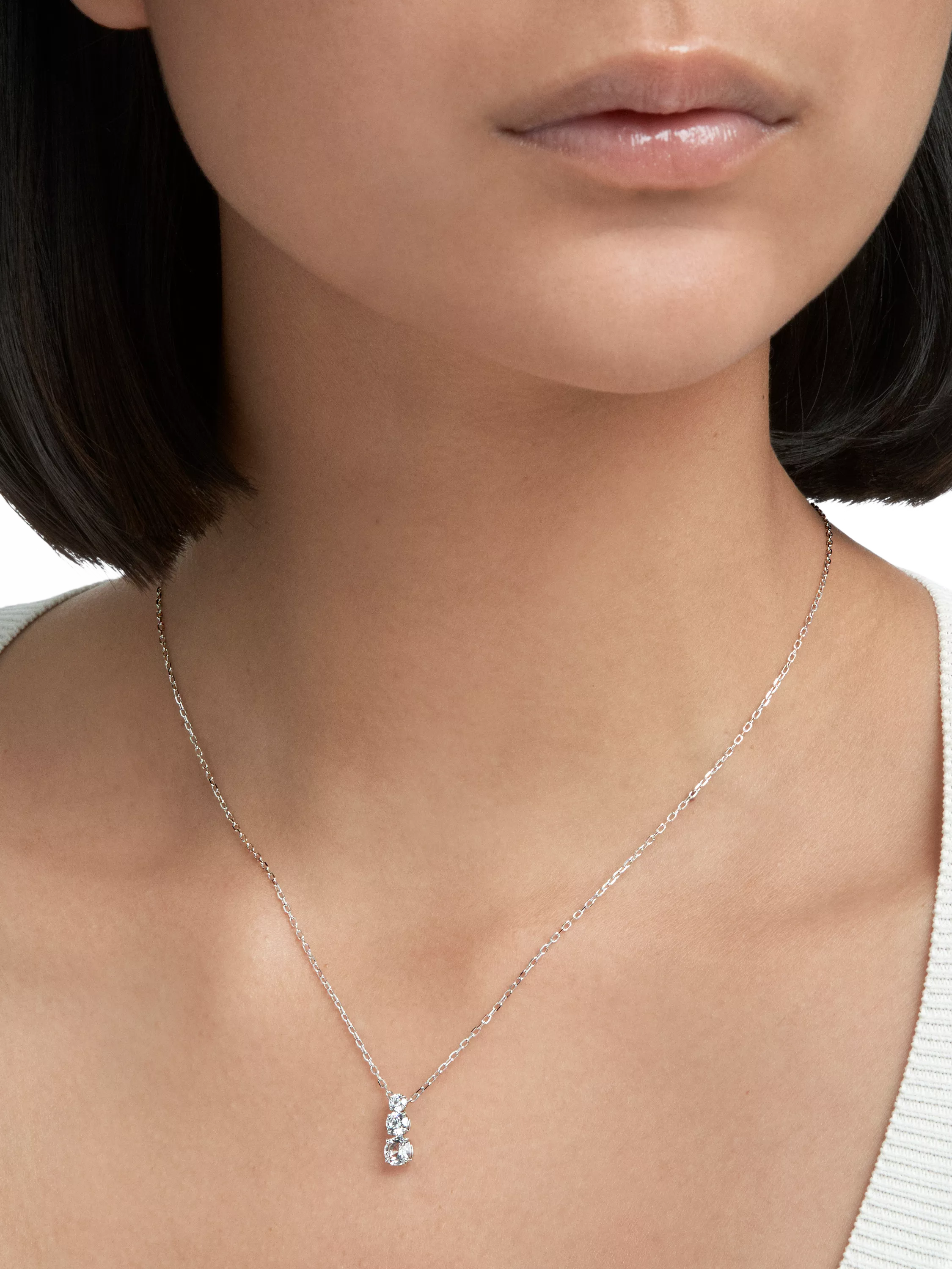 Swarovski Attract triple crystal pendant necklace in silver, UK version