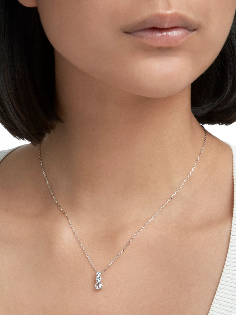 Swarovski Attract triple crystal pendant necklace in silver, UK version