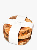 Selbrae House round olive wood coasters set of 4 natural (British brand)