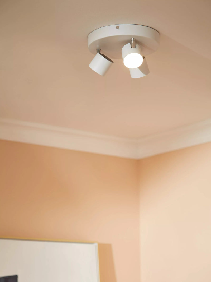 Philips Star LED Triple Spotlight adjustable heads white, imported from the UK