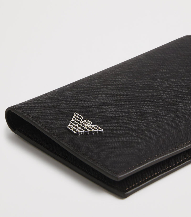 Emporio Armani grained leather passport holder - British product