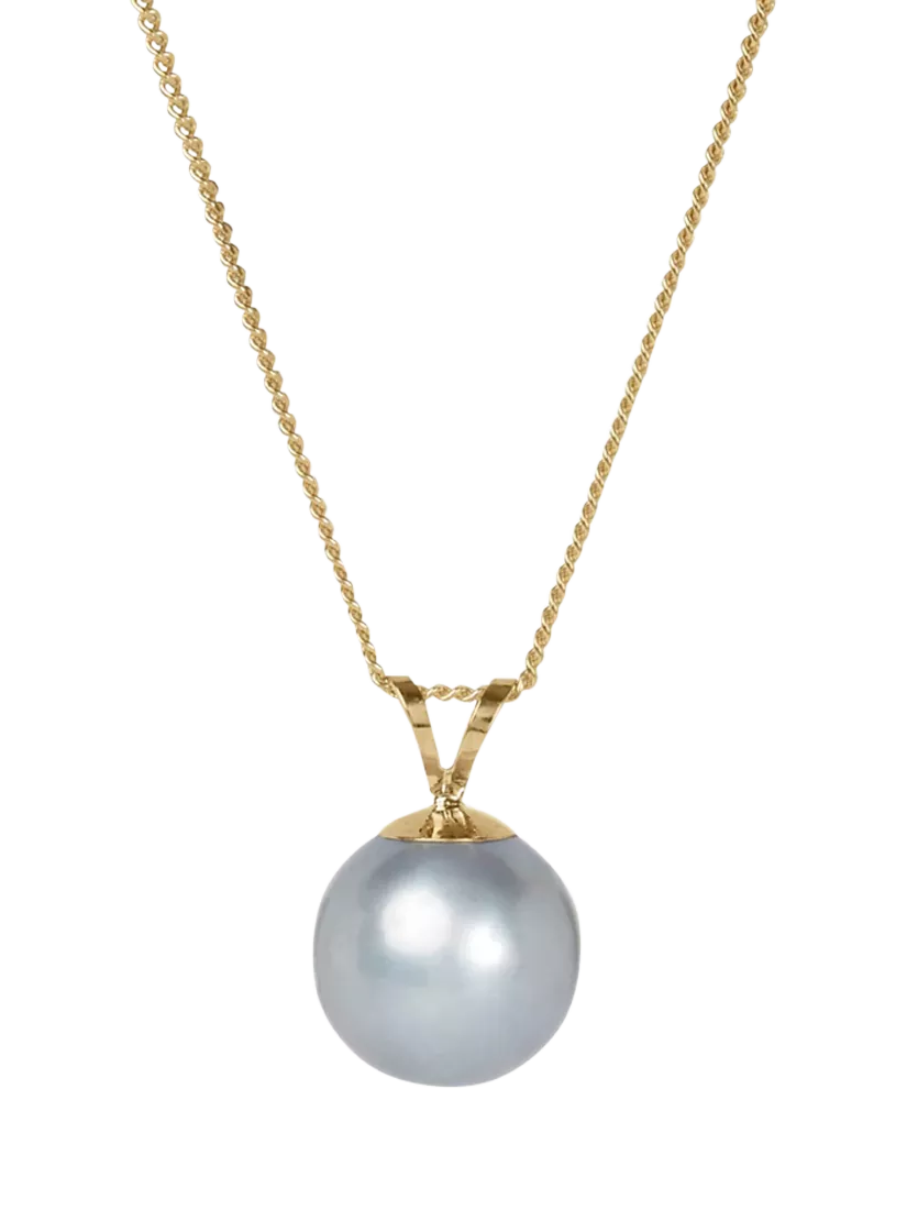 E.W Adams 9ct gold freshwater pearl pendant necklace, imported from the UK