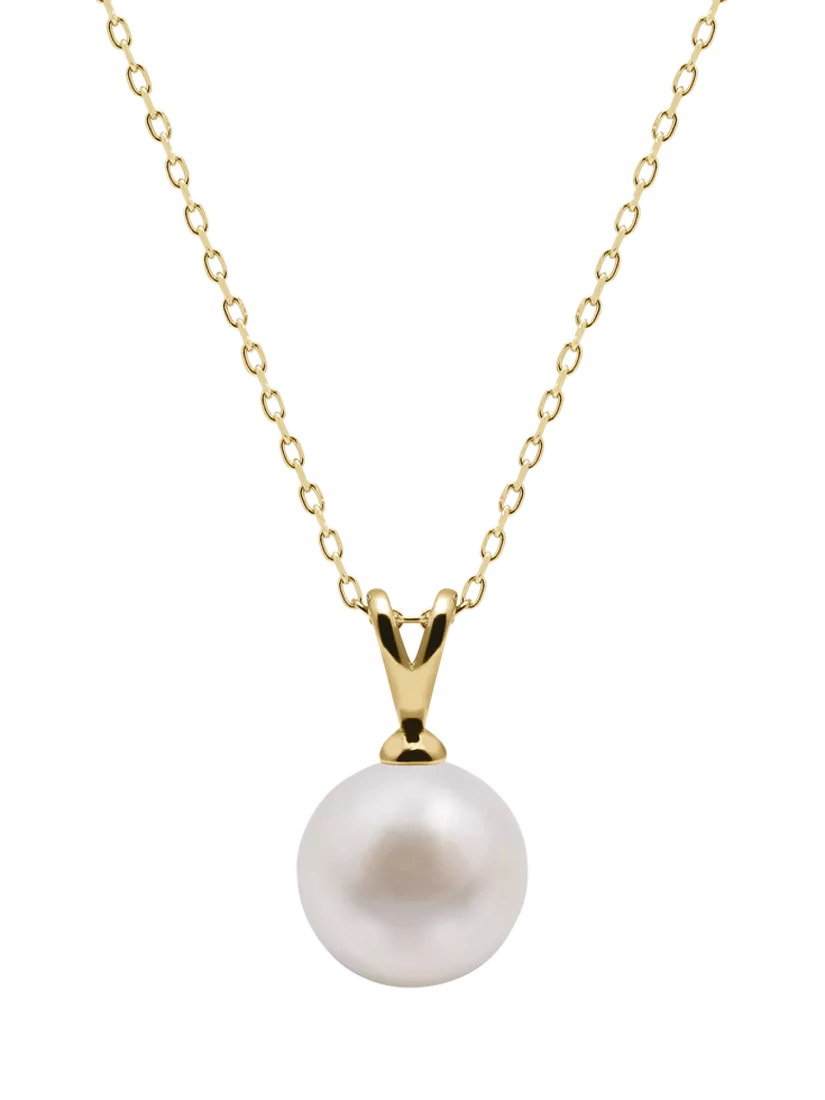 E.W Adams 9ct Gold Freshwater Pearl Pendant Necklace