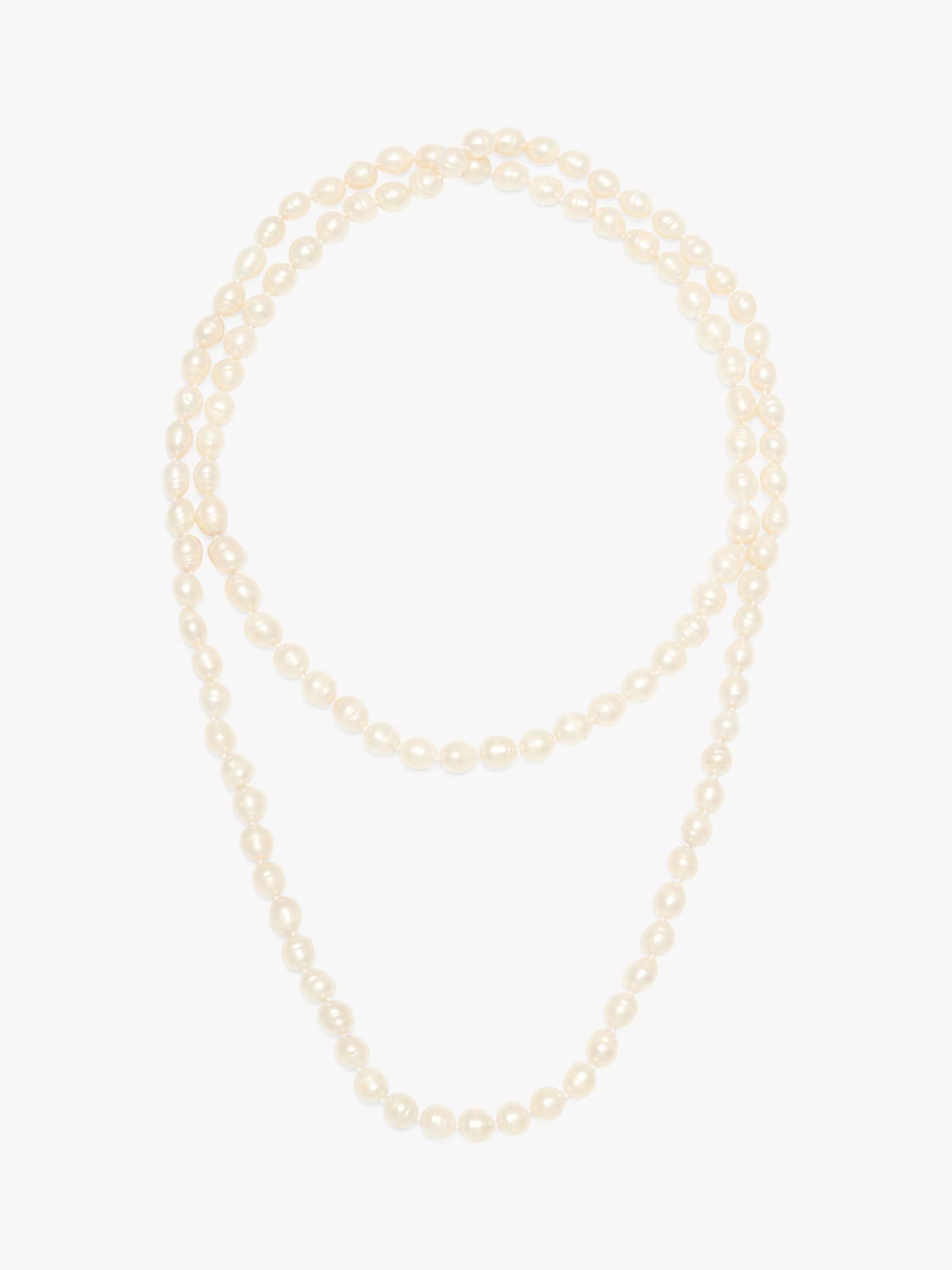 E.W Adams opera length freshwater pearl necklace white - British product