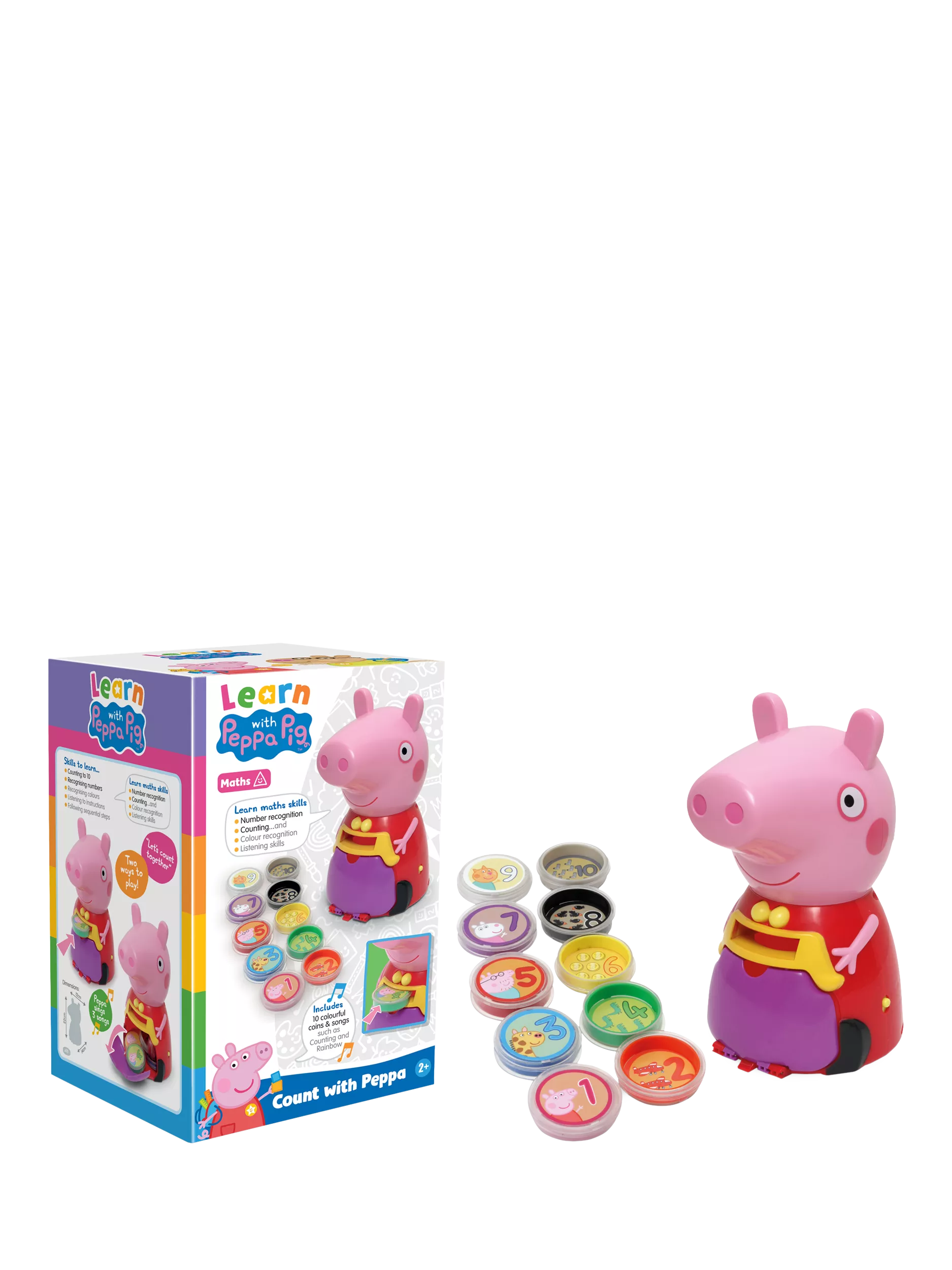 Peppa Pig educational counting toy with 10 colourful coins, imported from the UK