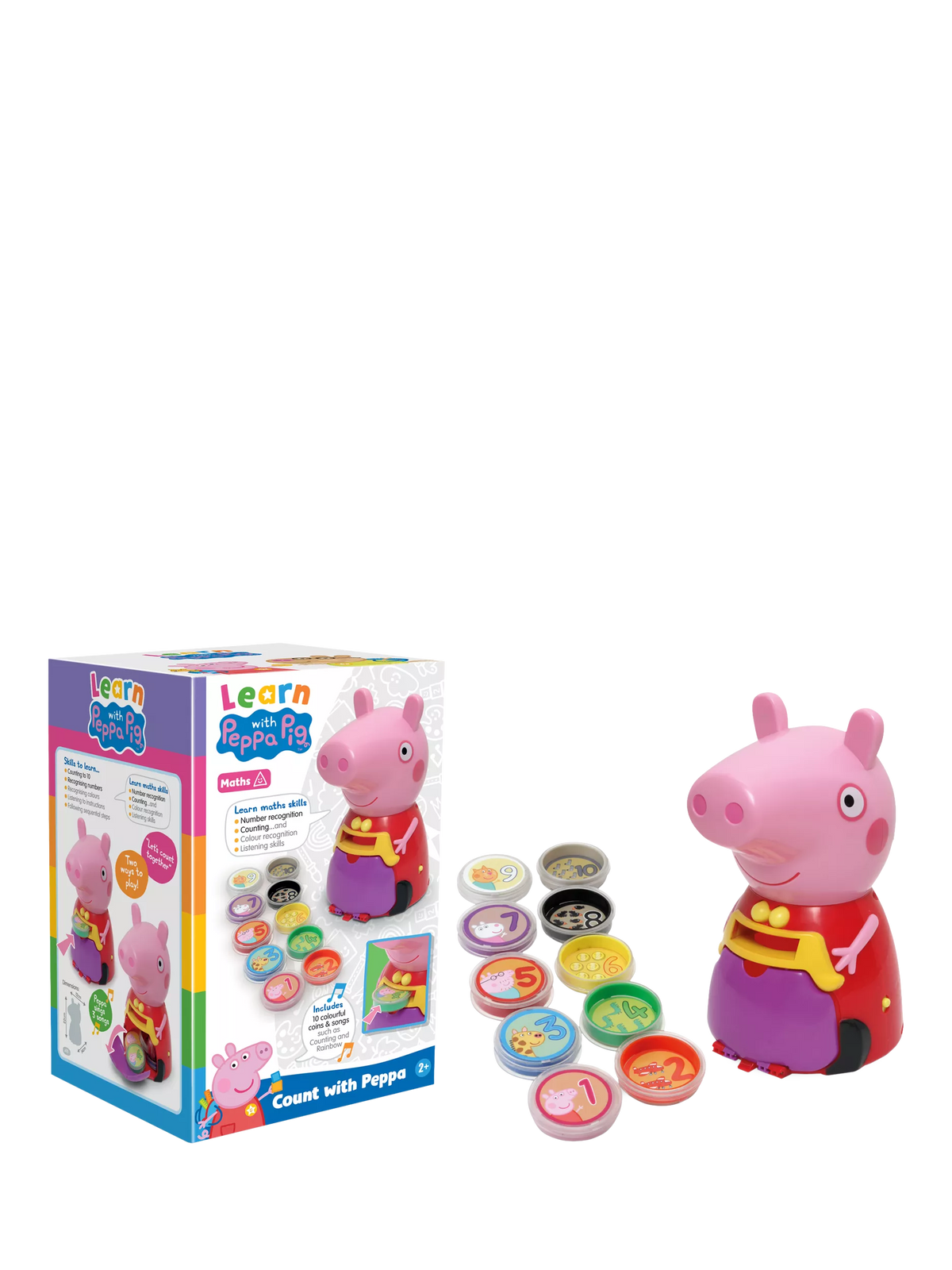 Peppa Pig educational counting toy with 10 colourful coins, imported from the UK
