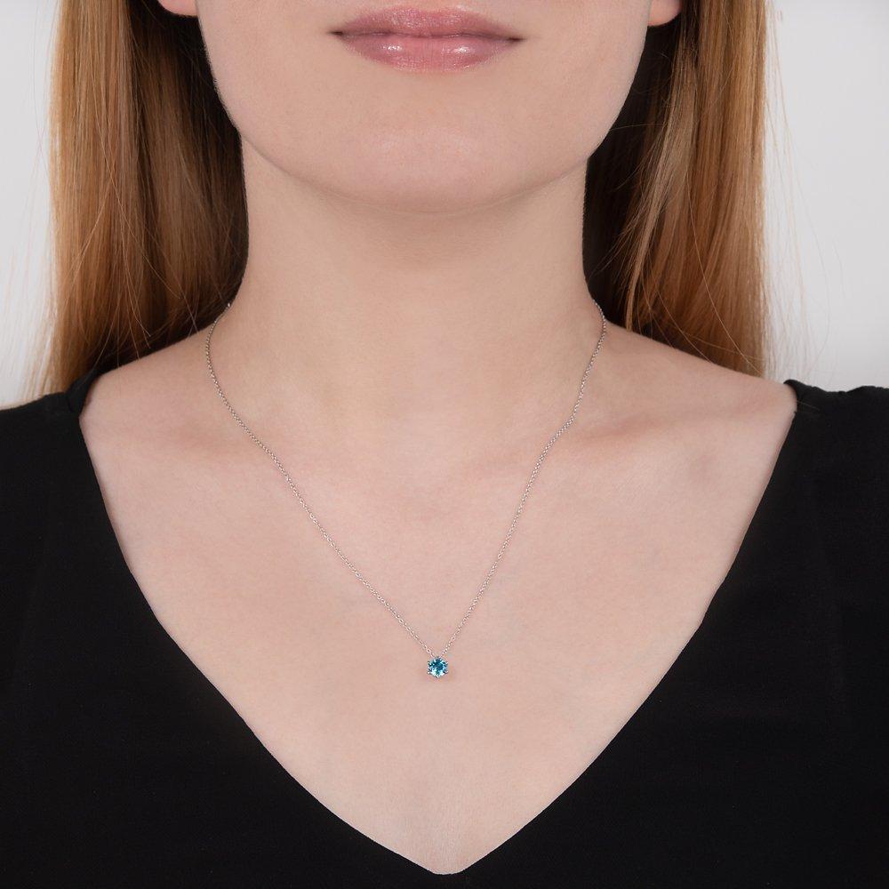 E.W Adams 9ct gold topaz pendant necklace, UK version