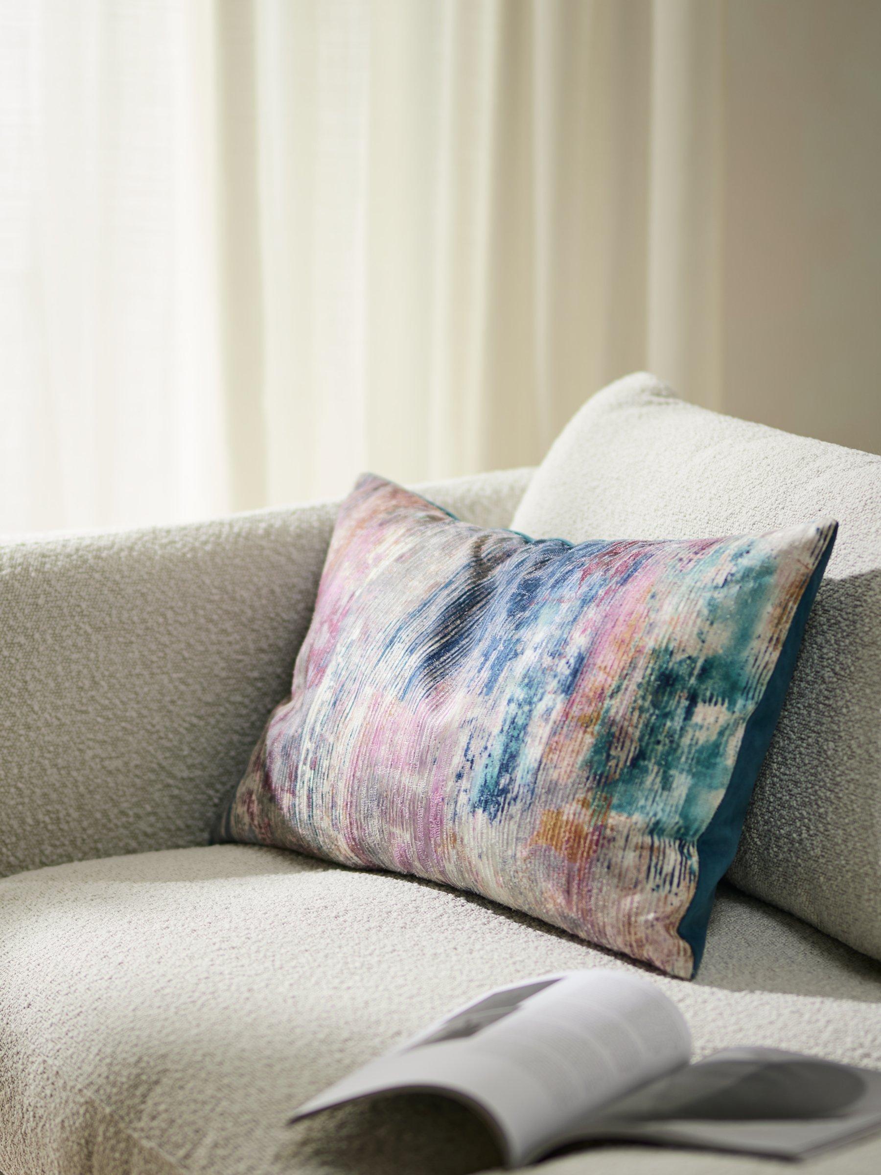 John Lewis Fresco embroidered fabric cushion in multi, UK version