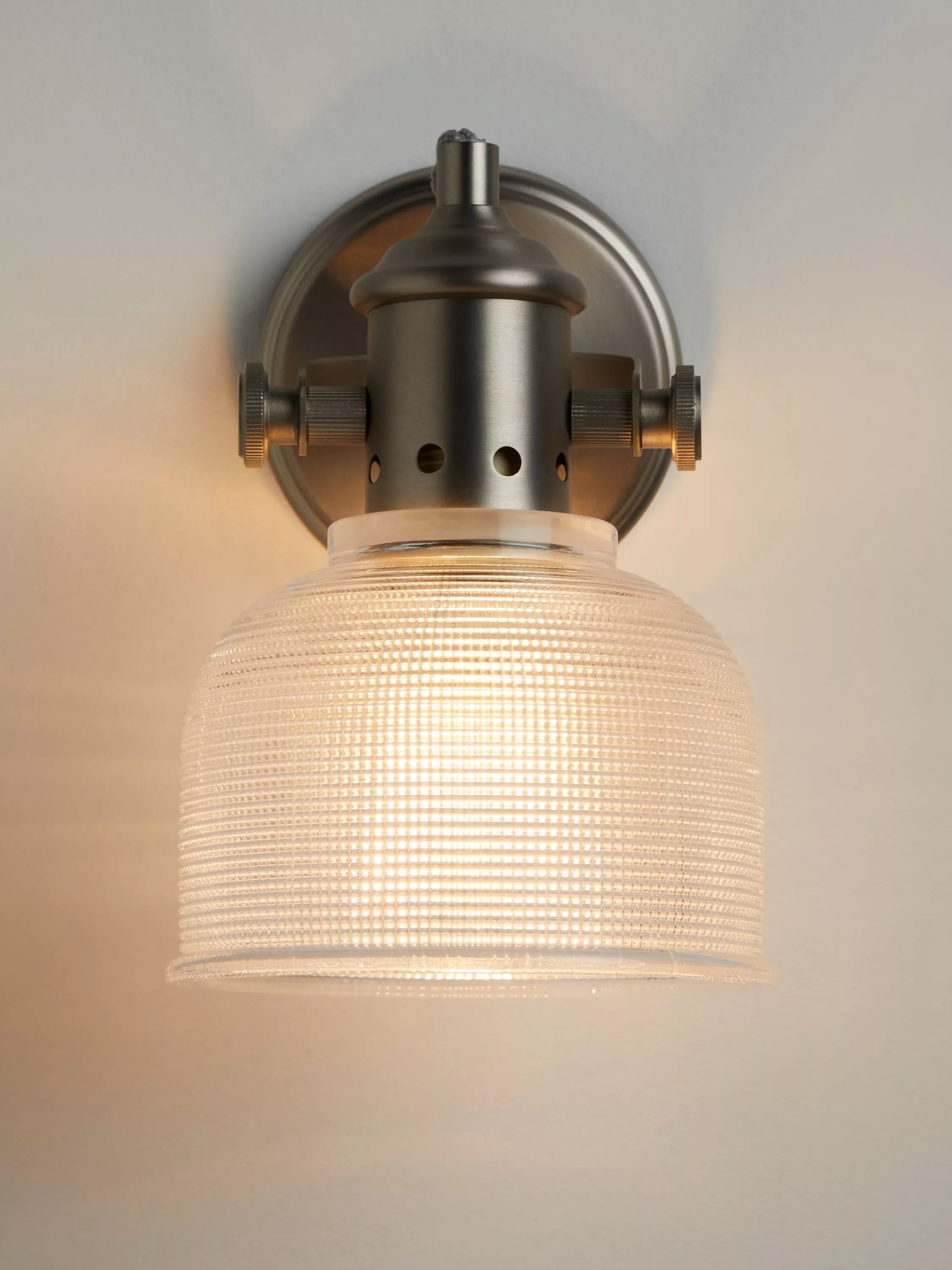 John Lewis Ezra prismatic glass wall light brushed pewter - British product