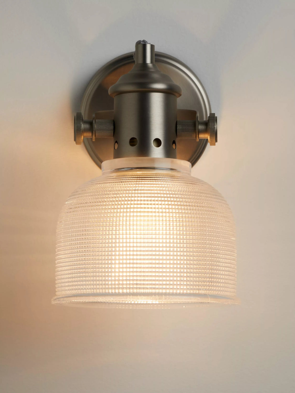 John Lewis Ezra prismatic glass wall light brushed pewter - British product