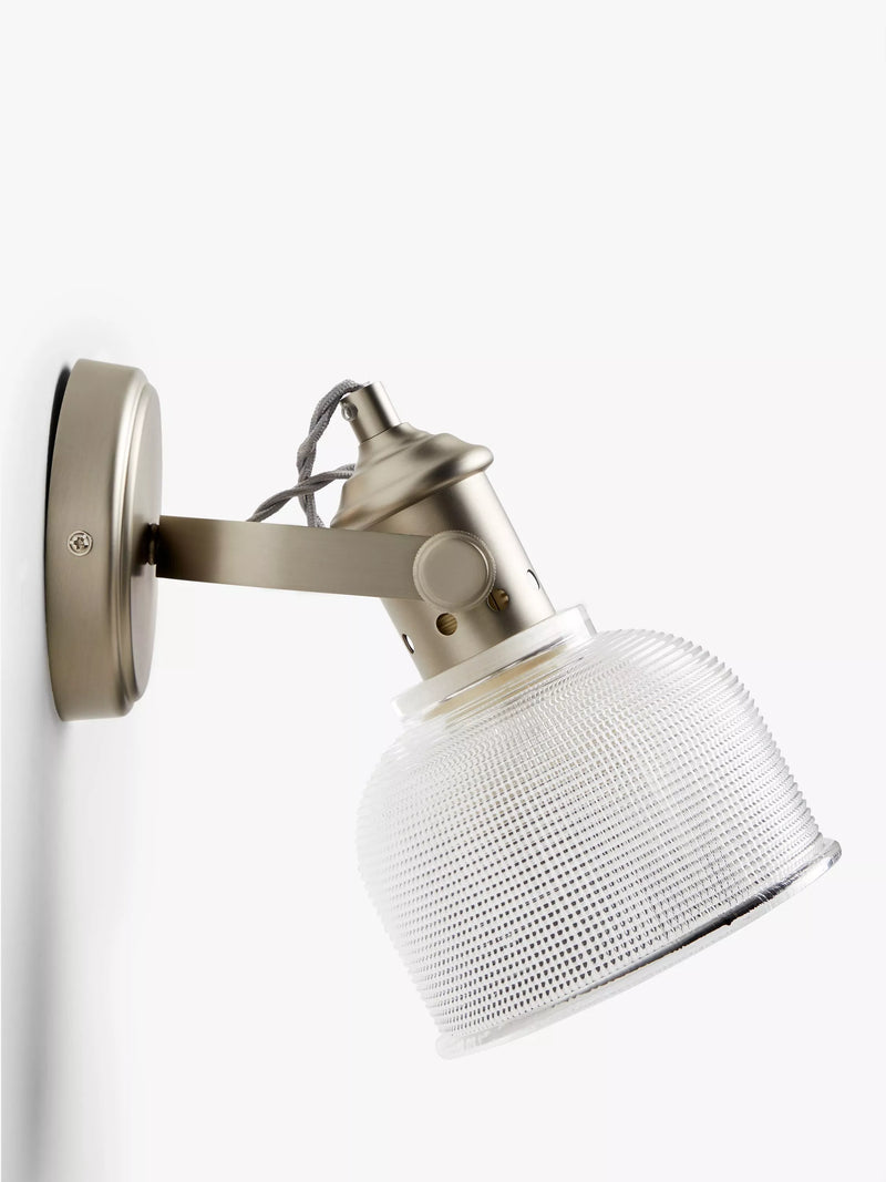 John Lewis Ezra prismatic glass wall light brushed pewter - British product