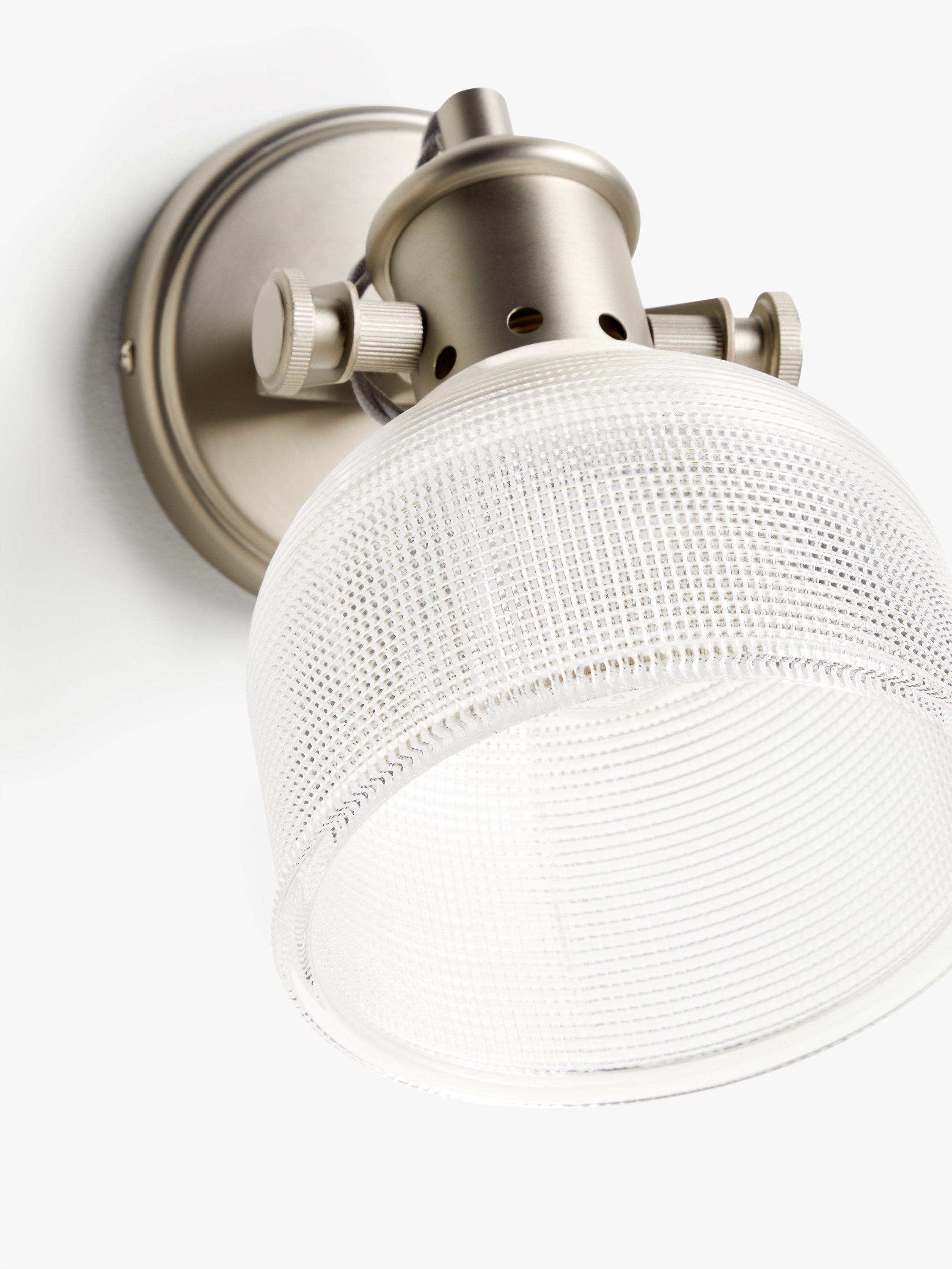 John Lewis Ezra prismatic glass wall light brushed pewter - British product