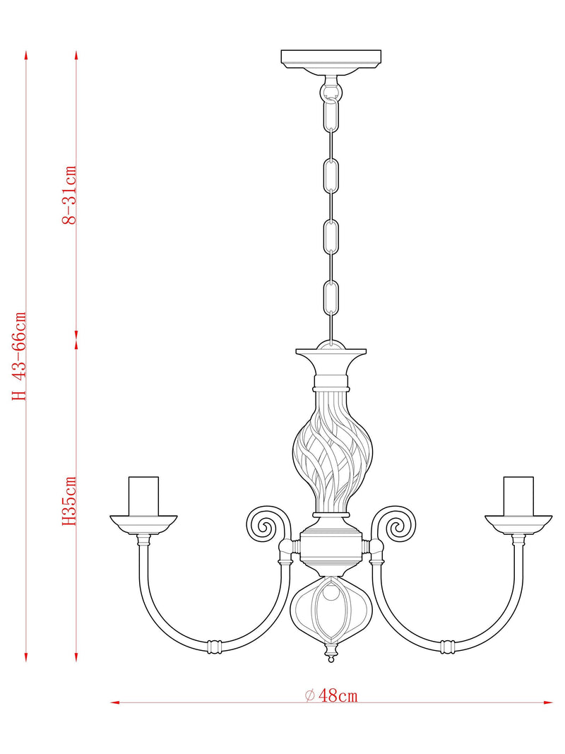 John Lewis Malik chandelier antique finish, UK version