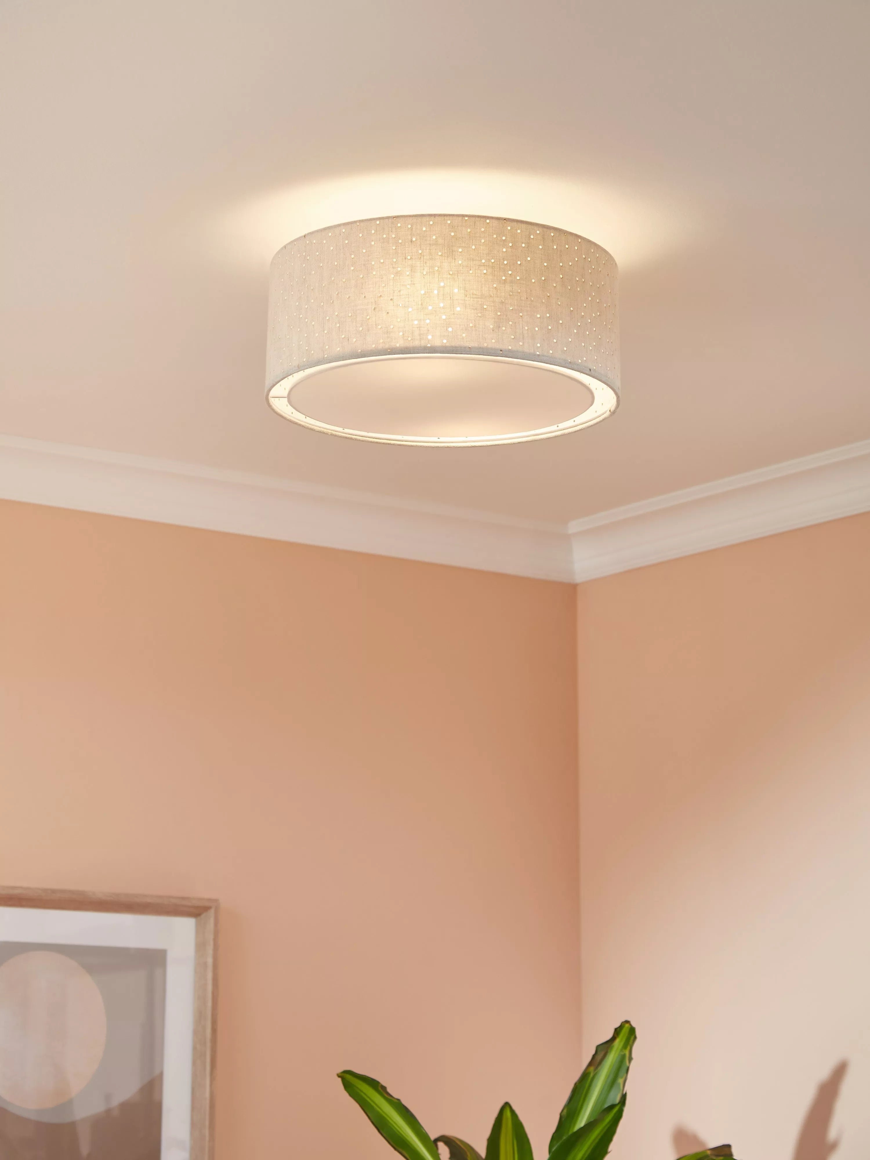John Lewis Alice semi flush ceiling light natural linen 33cm (British brand)