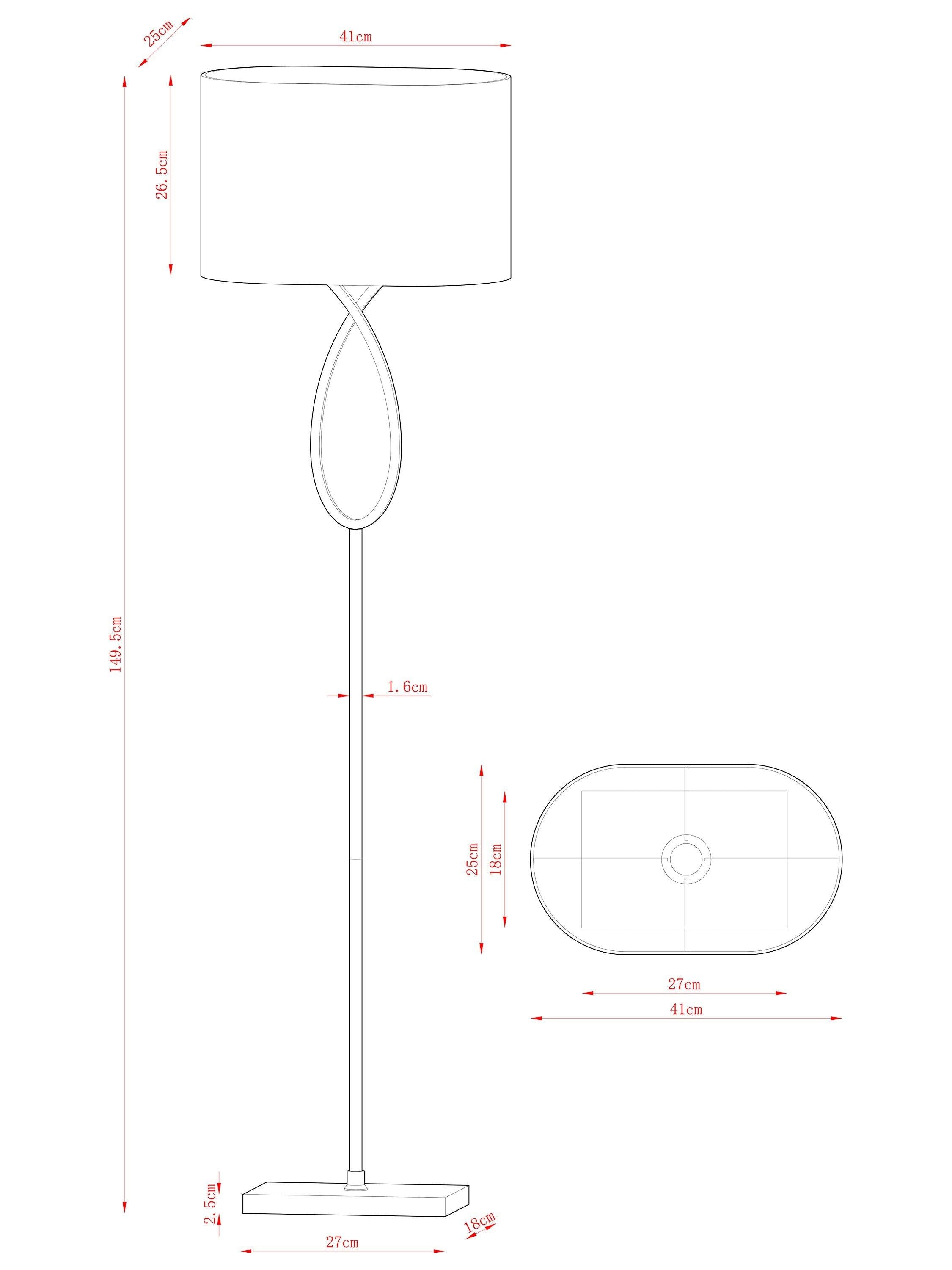 John Lewis Tom floor lamp chrome finish, imported from the UK
