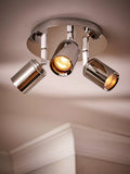 John Lewis Andorra LED ceiling light chrome 3 arm - British product