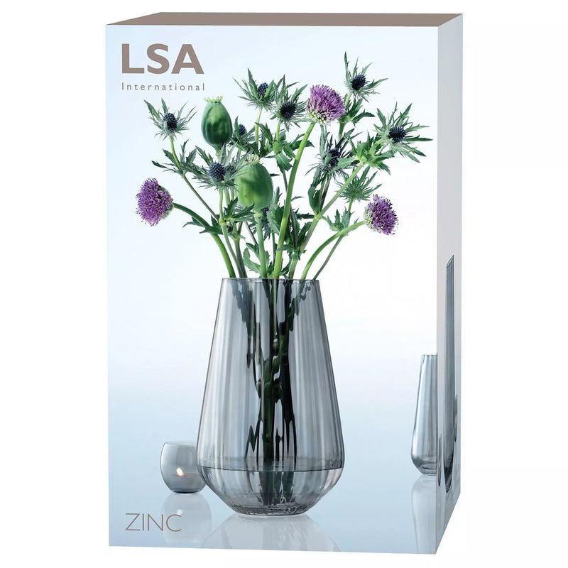 LSA International lantern vase zinc lustre H28cm, UK version