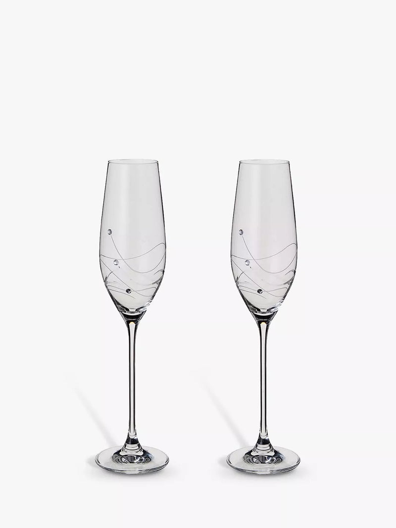 Dartington Crystal champagne flutes set of 2 210ml - British product