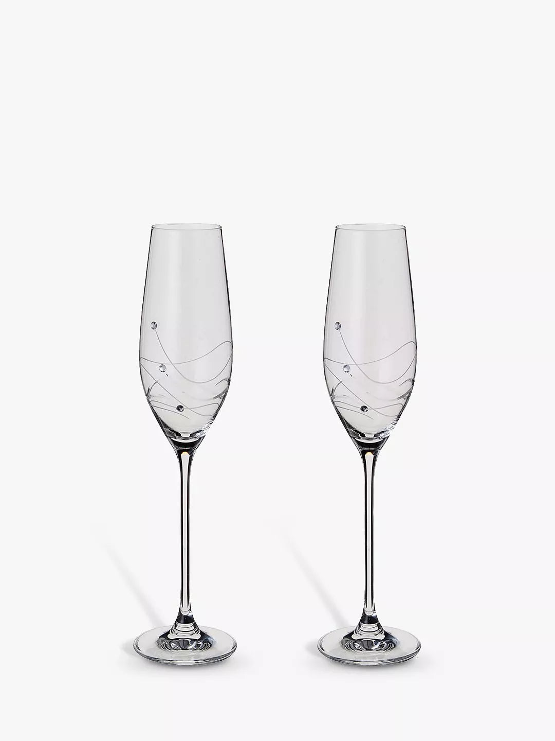 Dartington Crystal champagne flutes set of 2 210ml - British product