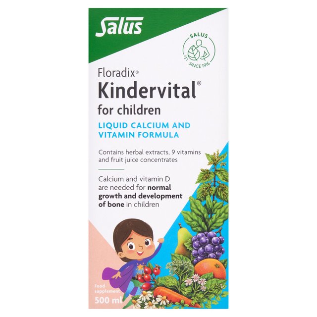 Floradix Kindervital Kid's Liquid Calcium and Vitamin Formula 3yrs+   500ml