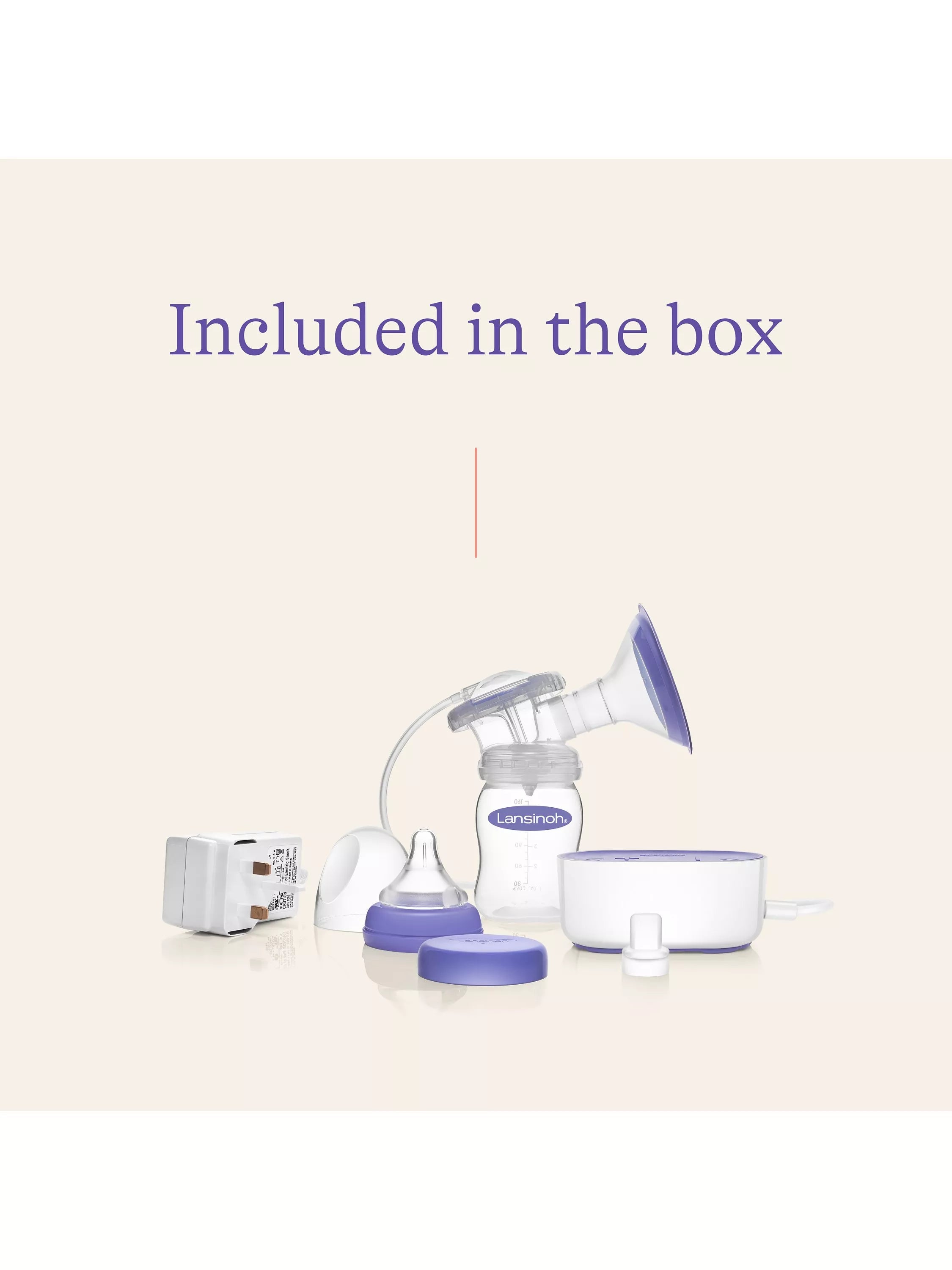 Lansinoh compact single electric breast pump, UK version