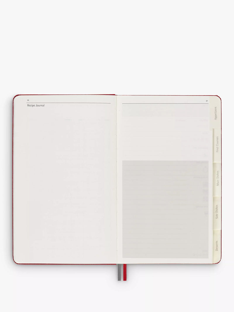 Moleskine Passion Recipe Journal with themed sections, imported from the UK