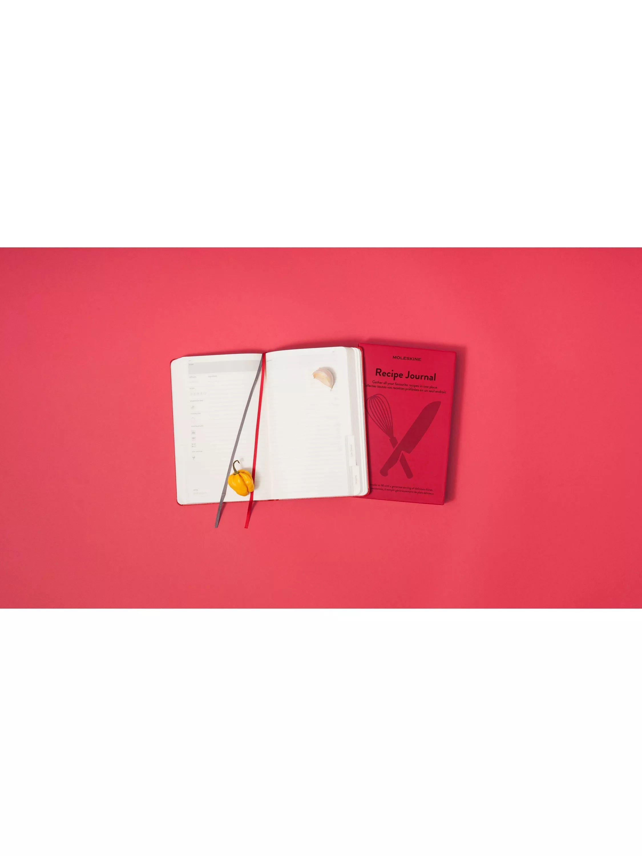 Moleskine Passion Recipe Journal with themed sections, imported from the UK