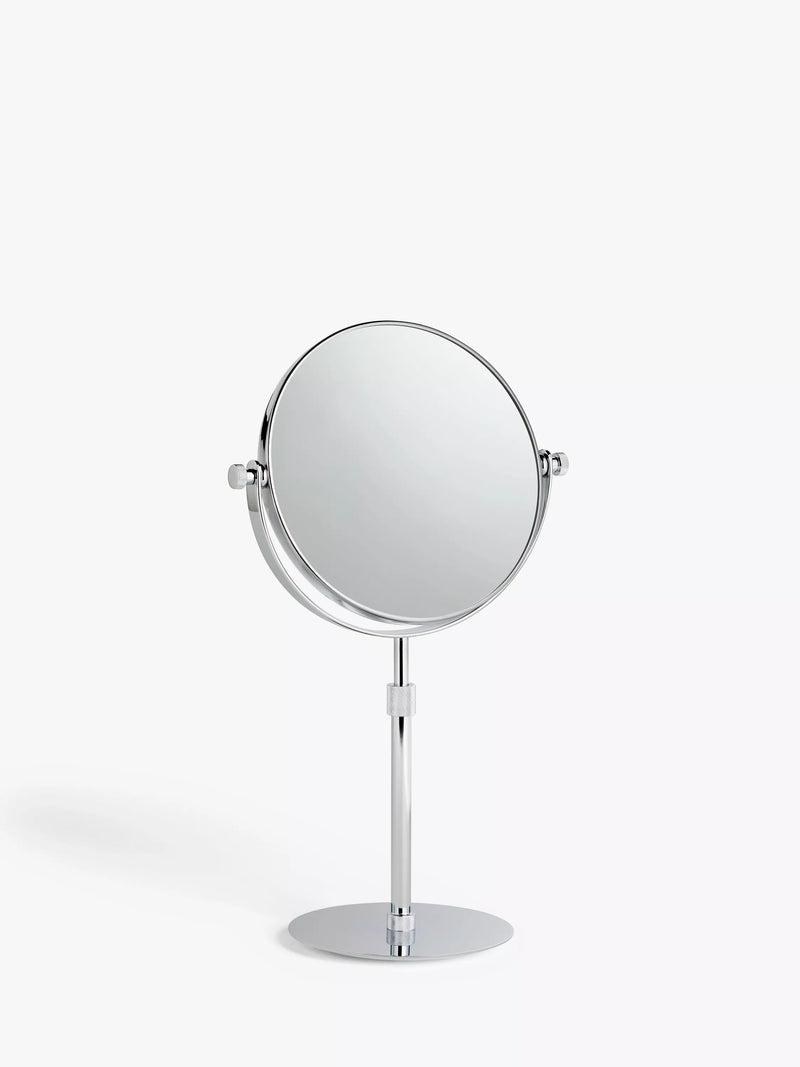 John Lewis magnifying pedestal mirror 3x brass glass - British product