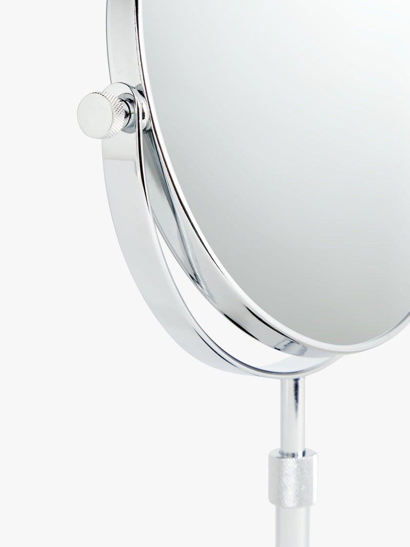 John Lewis magnifying pedestal mirror 3x brass glass - British product
