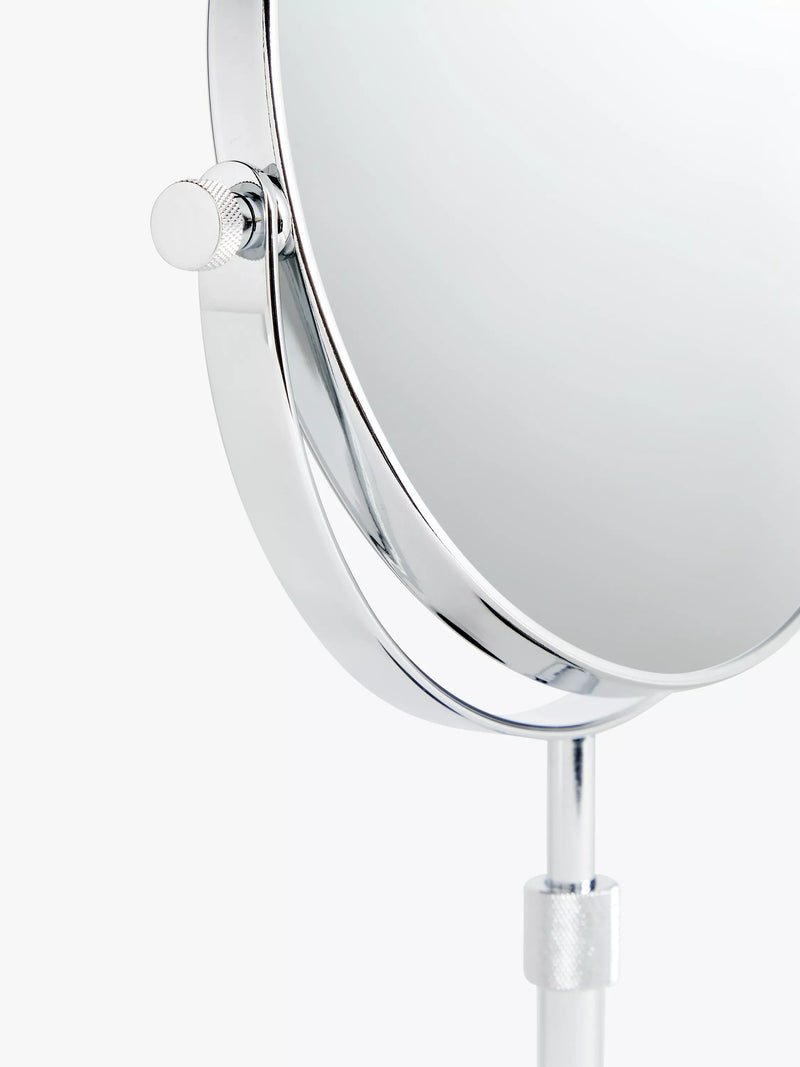 John Lewis magnifying pedestal mirror 3x brass glass - British product
