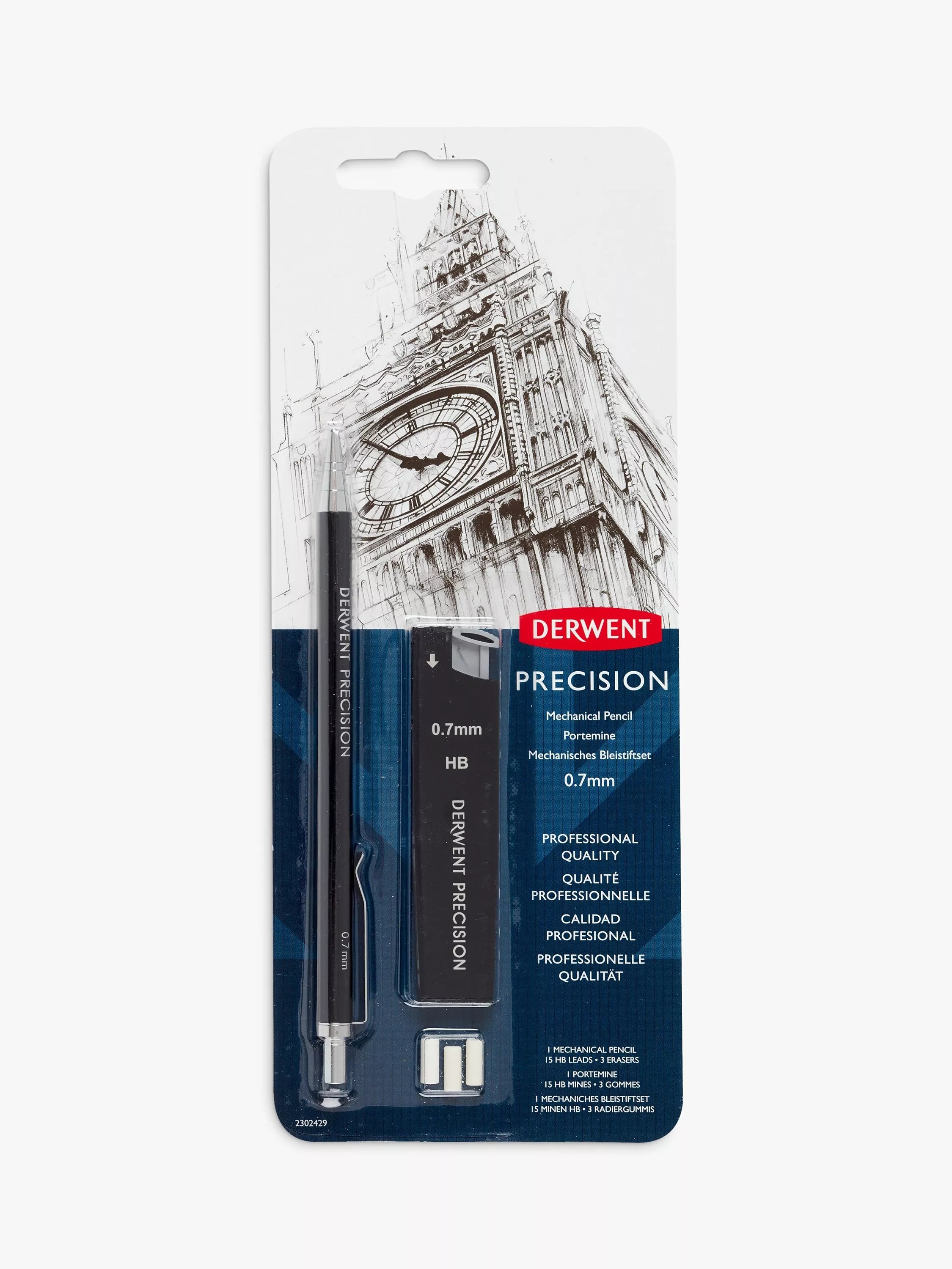 Derwent mechanical pencil set HB 0.7, imported from the UK