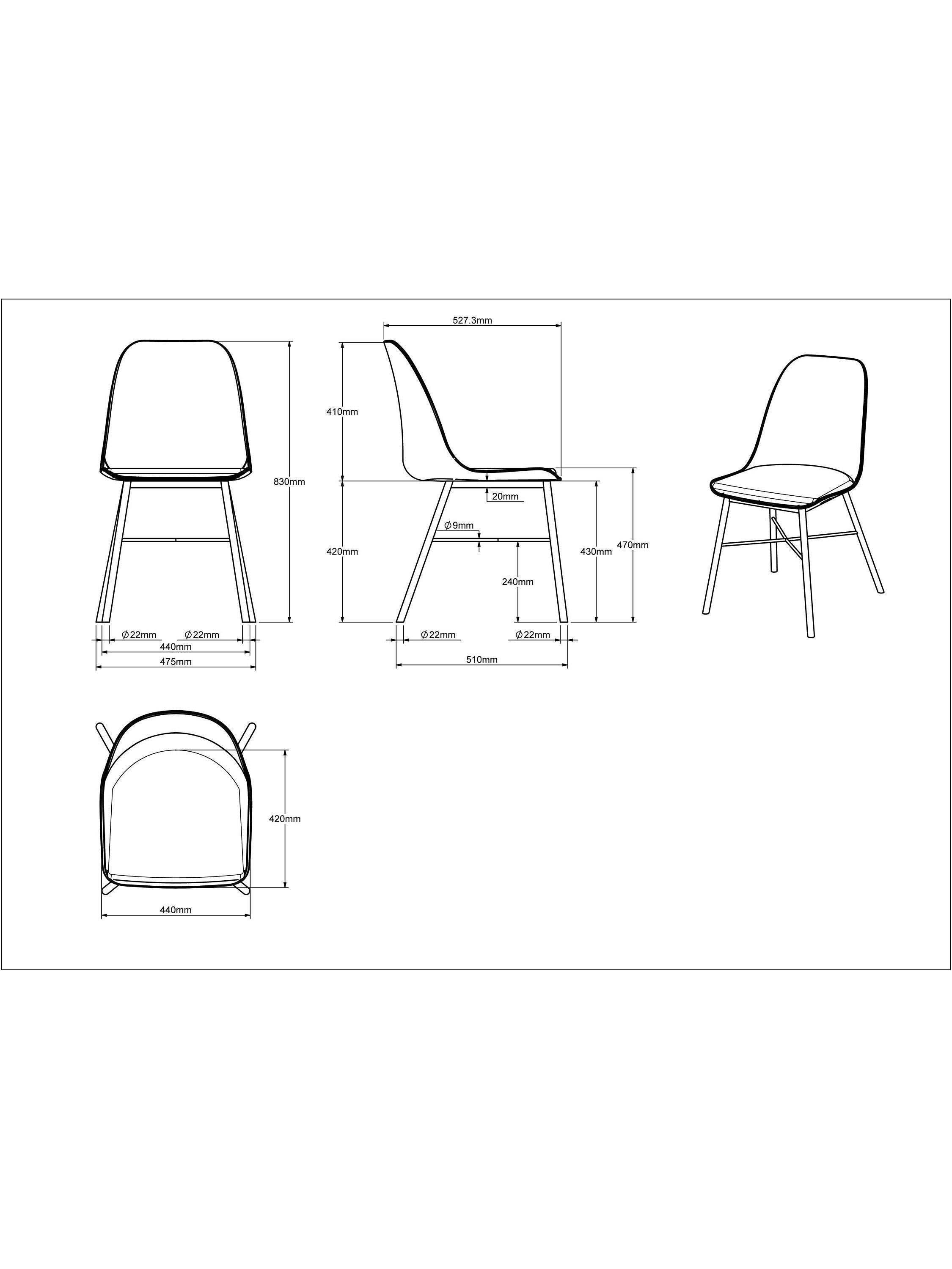 John Lewis Whistler dining chair with padded fabric seat - British product