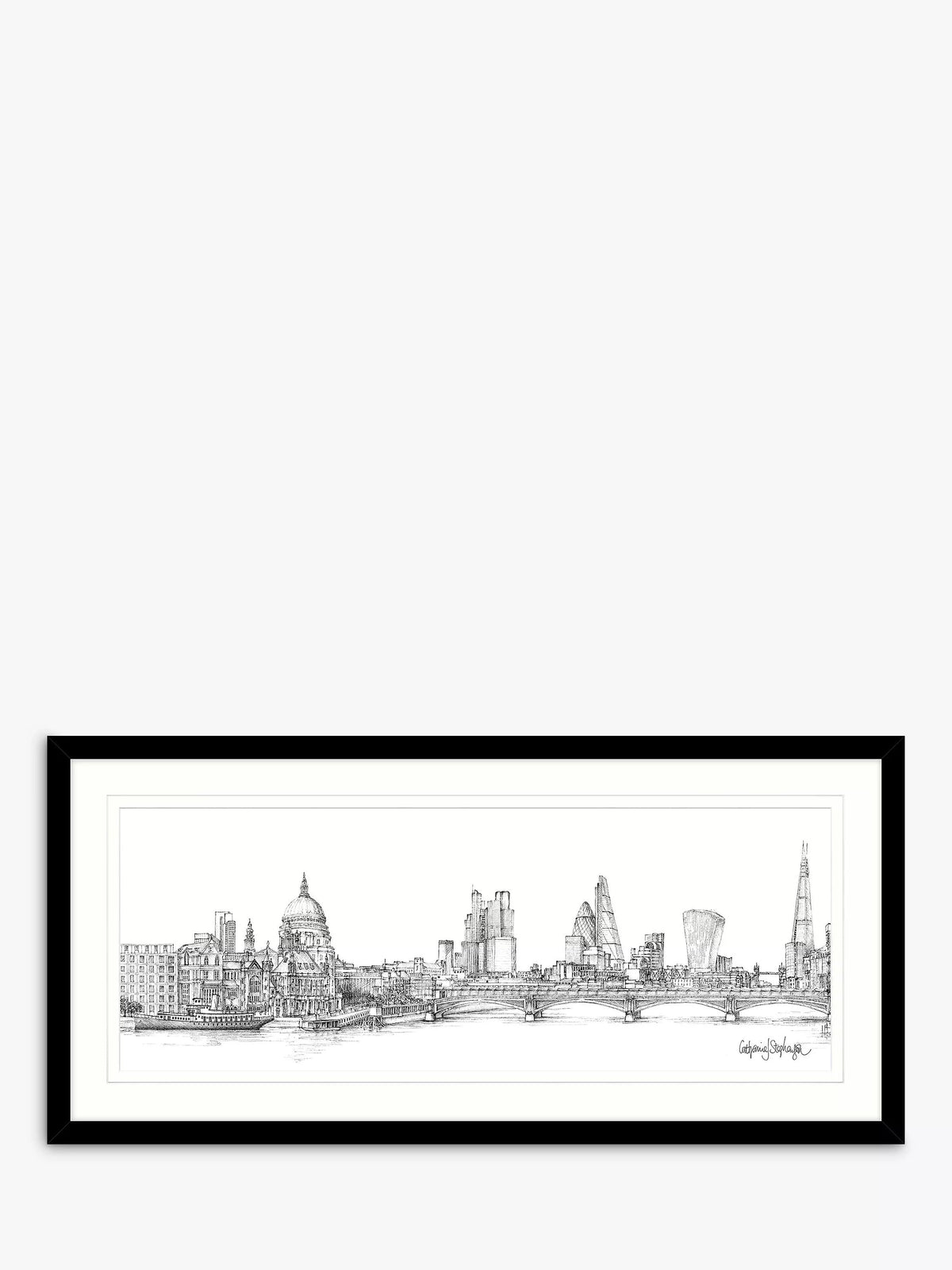 John Lewis framed print London skyline 49.5x104.5cm, imported from the UK