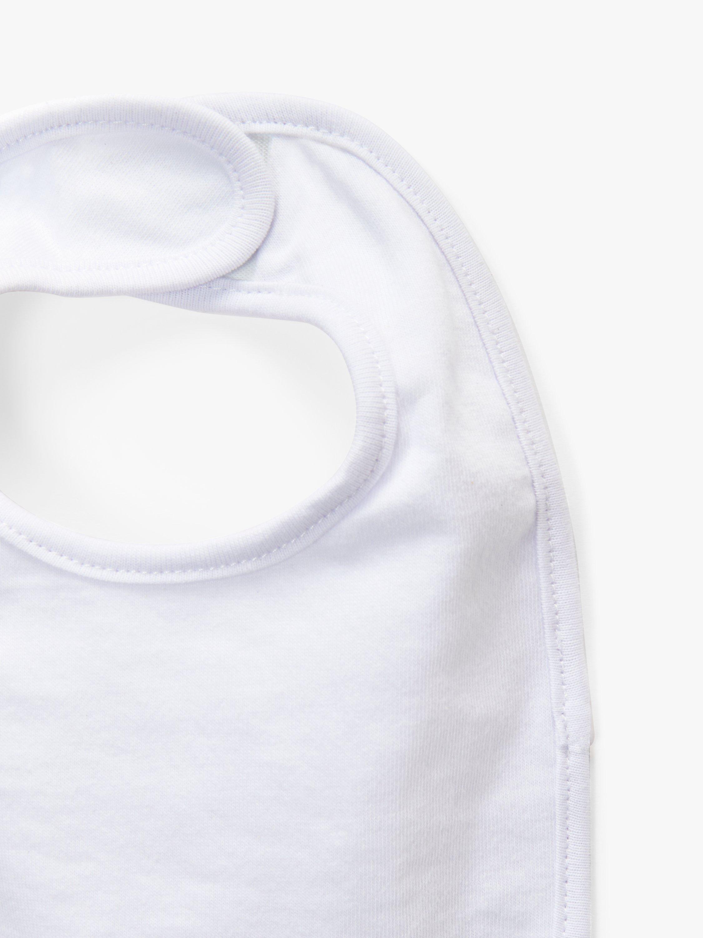 John Lewis cotton bibs in white, pack of 5, UK version