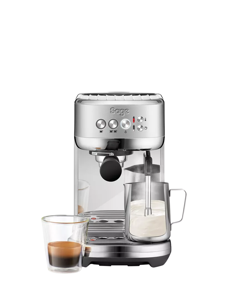 Sage Bambino Plus coffee machine brushed stainless steel, imported from the UK
