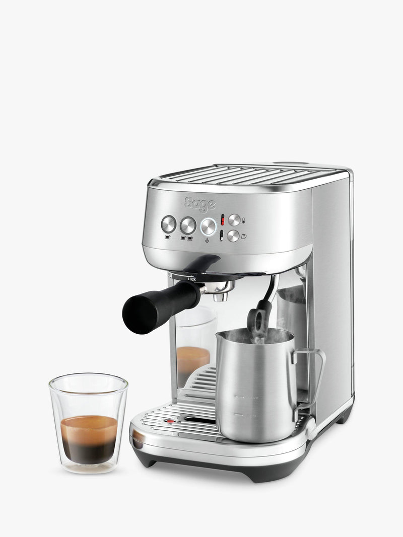 Sage Bambino Plus coffee machine brushed stainless steel, imported from the UK