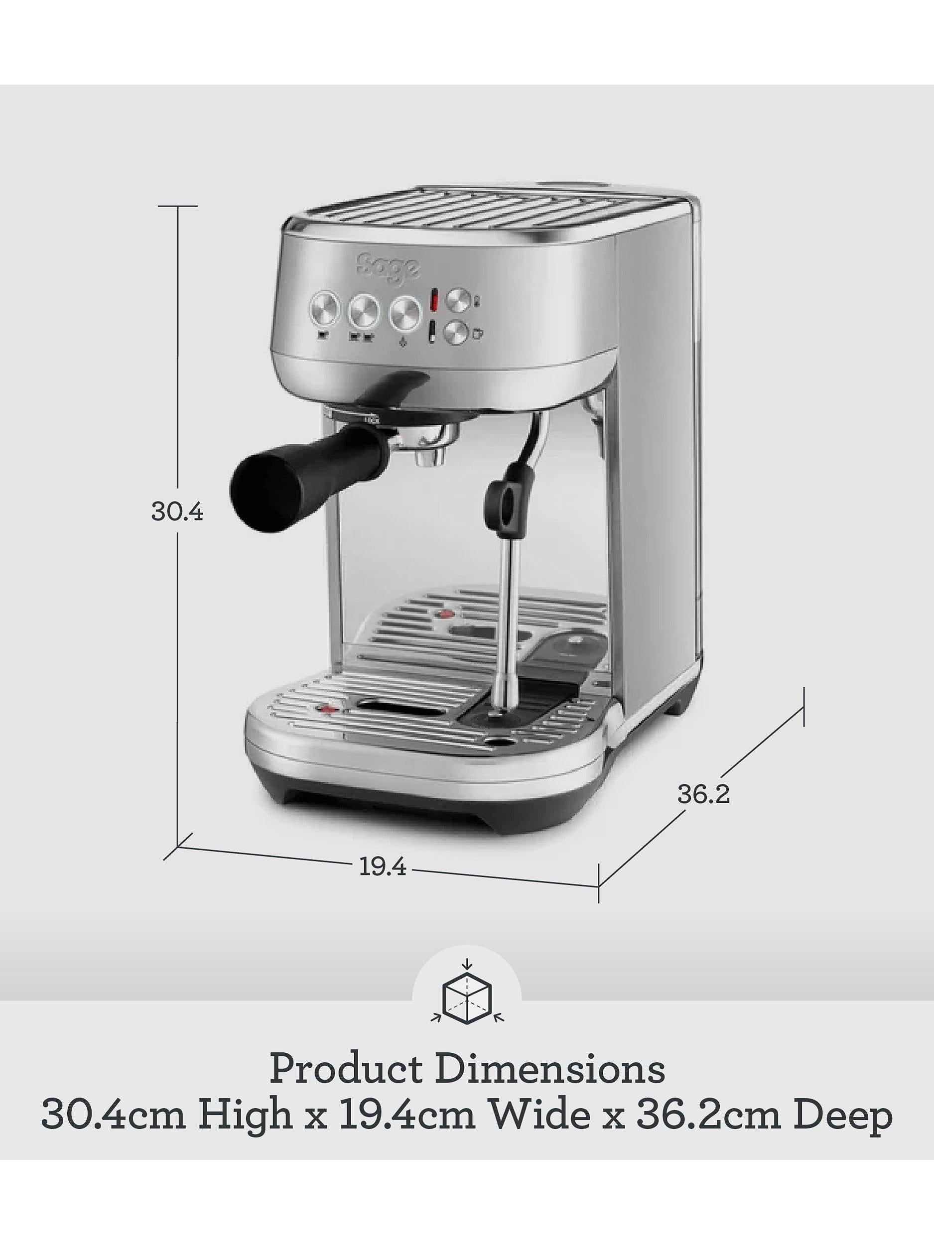 Sage Bambino Plus coffee machine brushed stainless steel, imported from the UK