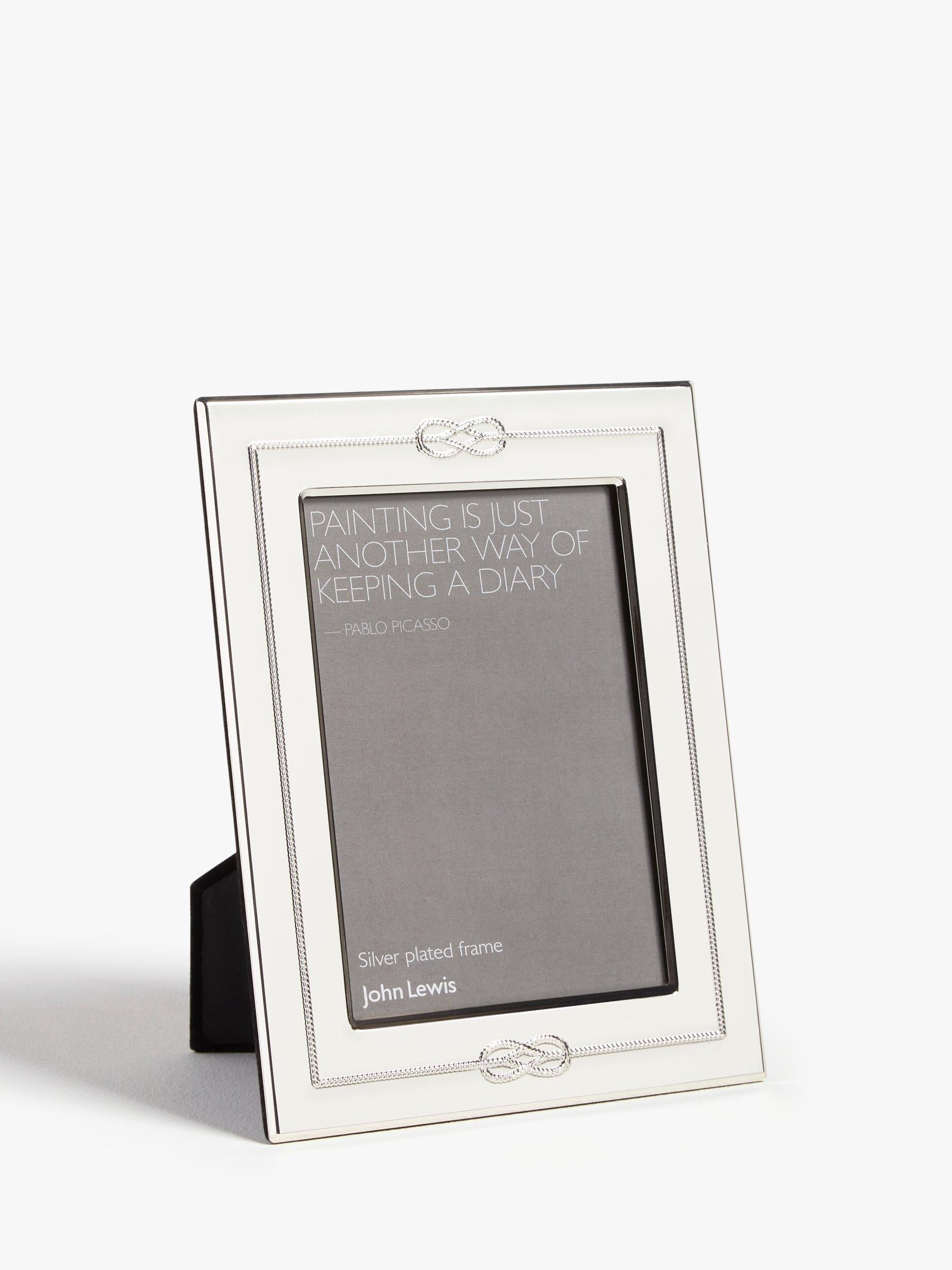 John Lewis Victoria Love Knot Photo Frame Silver Plated, UK version
