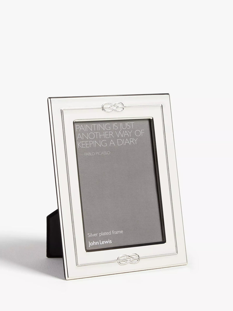 John Lewis Victoria Love Knot Photo Frame Silver Plated, UK version