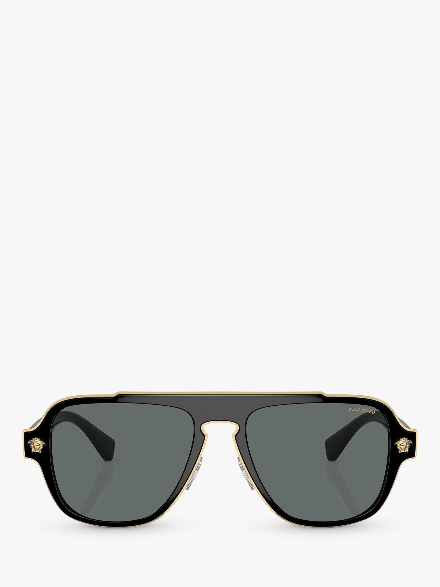 Versace sunglasses polarised geometric black grey 56mm, UK version