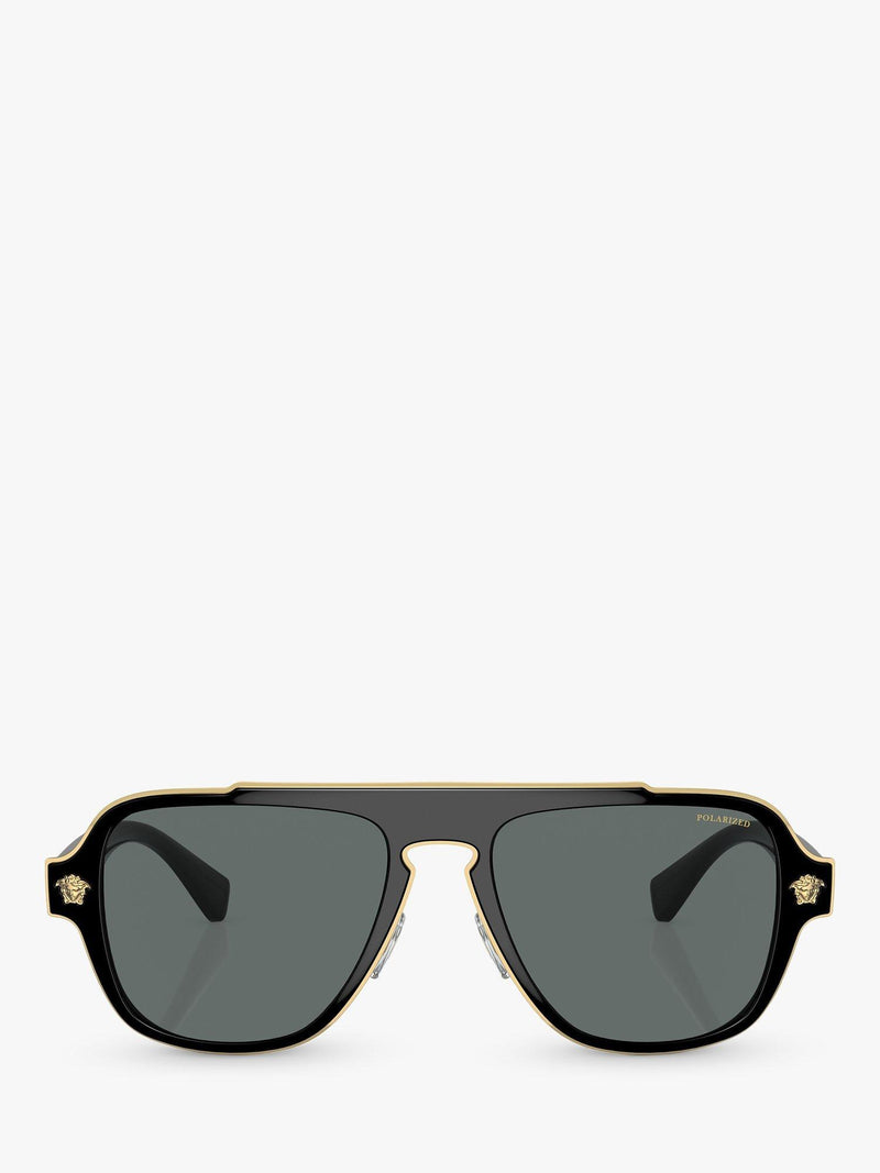 Versace sunglasses polarised geometric black grey 56mm, UK version