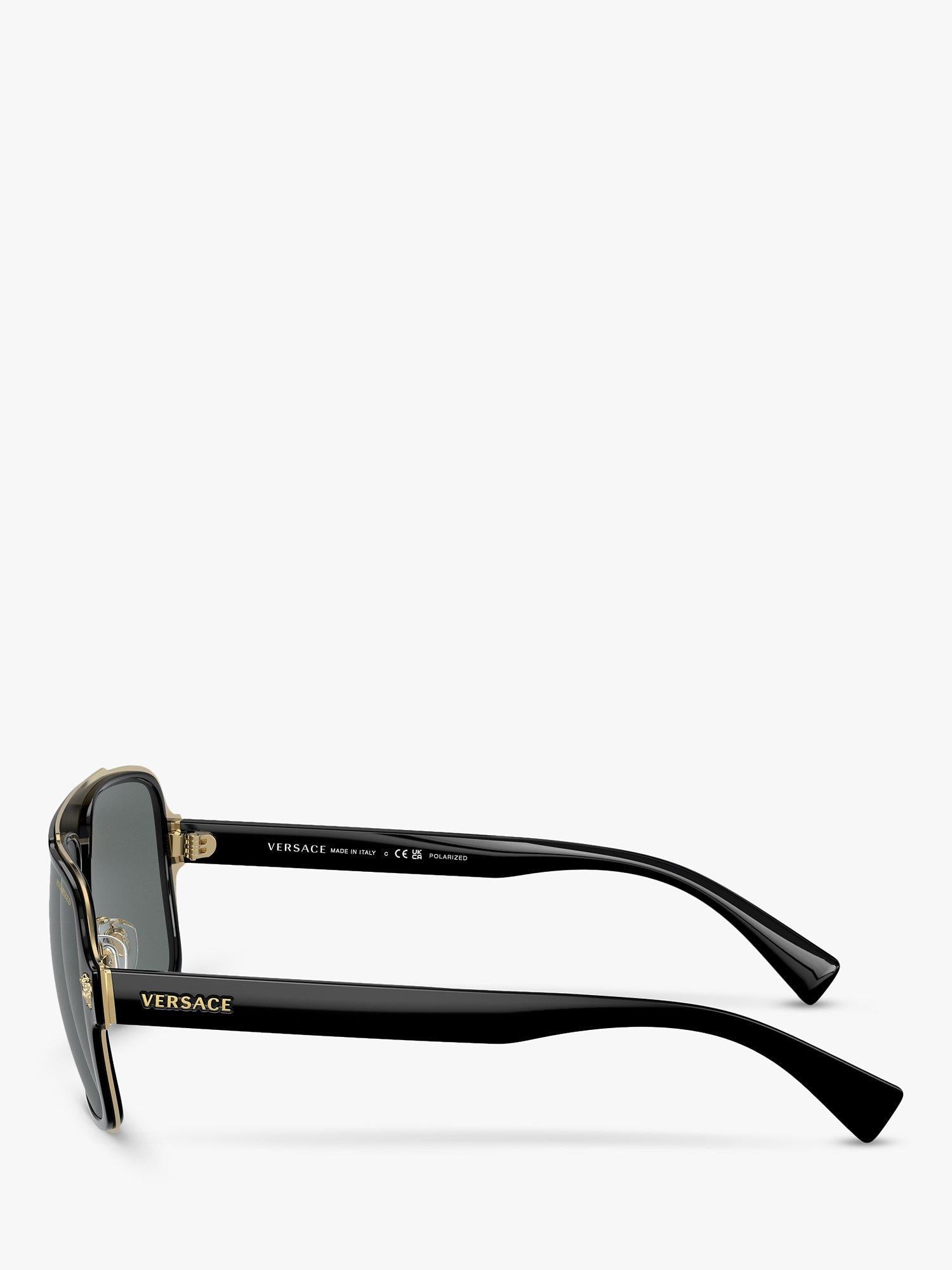 Versace sunglasses polarised geometric black grey 56mm, UK version