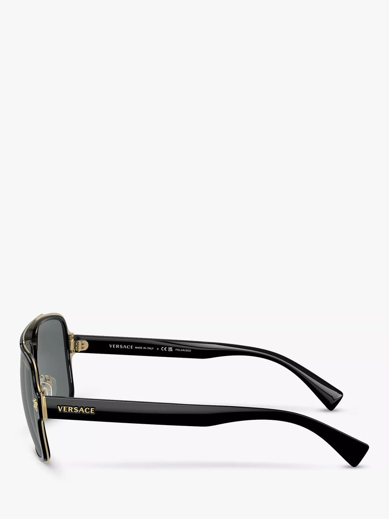 Versace sunglasses polarised geometric black grey 56mm, UK version