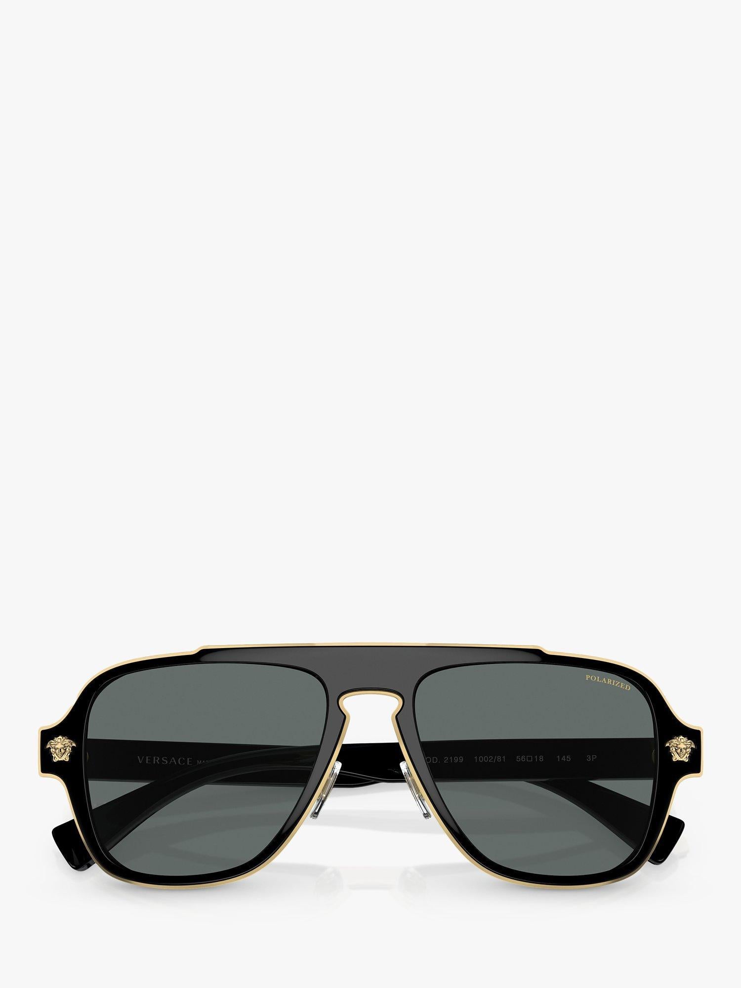 Versace sunglasses polarised geometric black grey 56mm, UK version